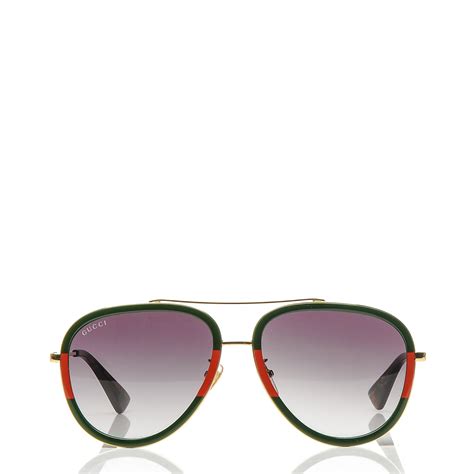 gucci red and green sunglasses|Gucci 63mm aviator sunglasses.